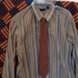 Structure Mens Dress Shirt Size Large with Tie.
